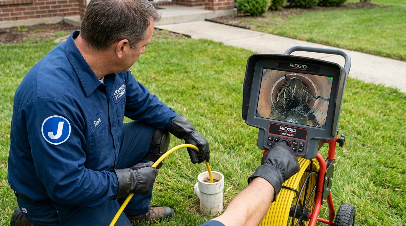 Sewer camera inspection being performed by Johns Plumbing LLC in Sulligent