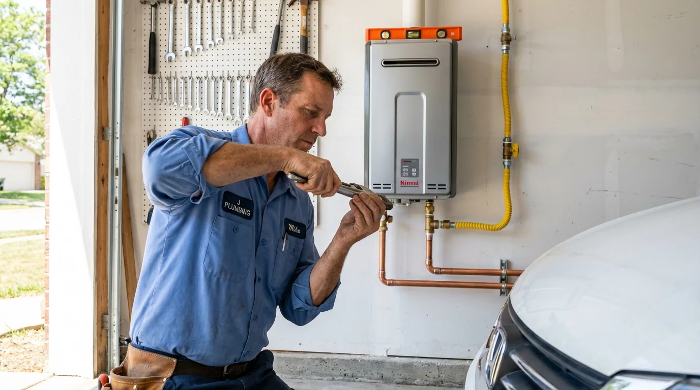 Tankless water heater installation by a Johns Plumbing LLC plumber in Sulligent
